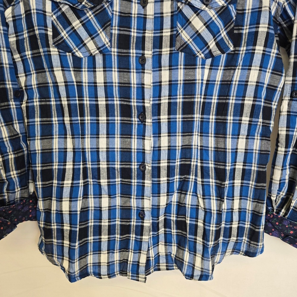 Overdrive Clothing 100% Cotton Tartan‎ Plaid Button-Down, Western Cowgirl Medium - Picture 6 of 9